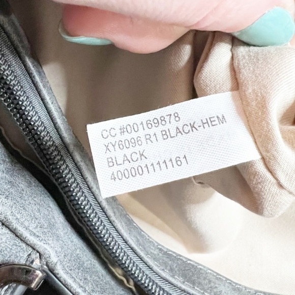 Grey Charming Charlie Large Double Handle Tote Bag Silver Beaded Detail Purse - Picture 16 of 16